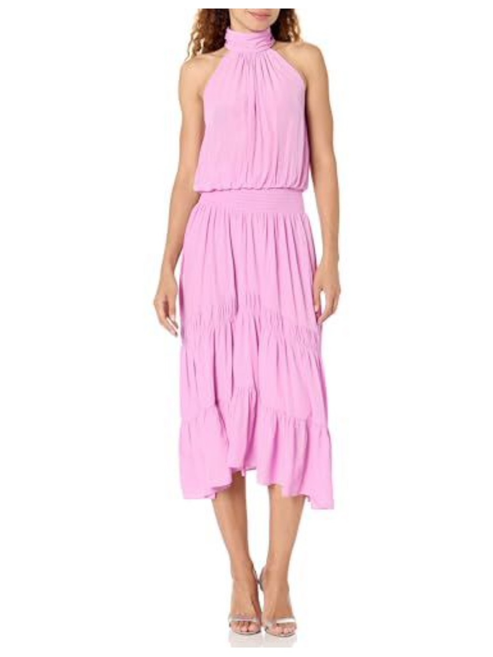 Ramy Brook Ila High Neck Midi Dress, Pink Size XS-NWT